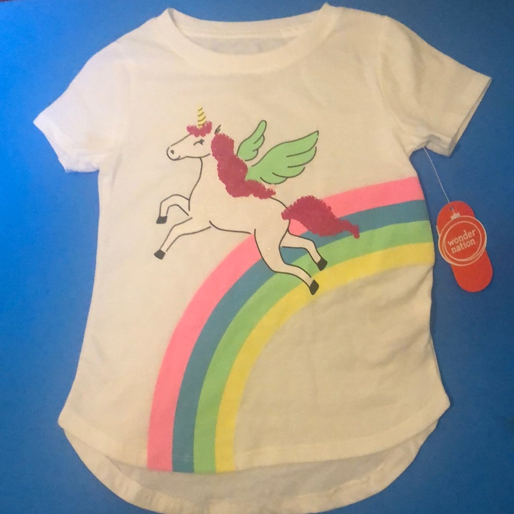 Wonder Nation Girl’s Sparkly Unicorn T-Shirt